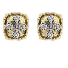 Dubai 24k Gold plated Cross Shape Earrings Big Fashion Crystal Earrings